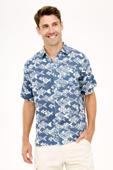 Irie Linen Shirt - Skipper Blue Fish