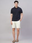 Men's White 100% Cotton Regular Fit Shorts